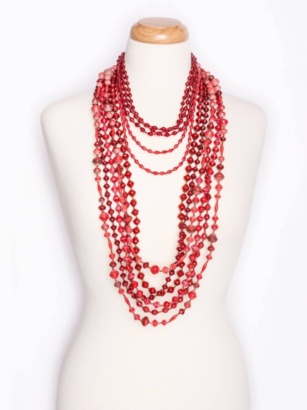 Bead For Life: Ruby Red Beaded Necklaces, Set of 2 - EUC